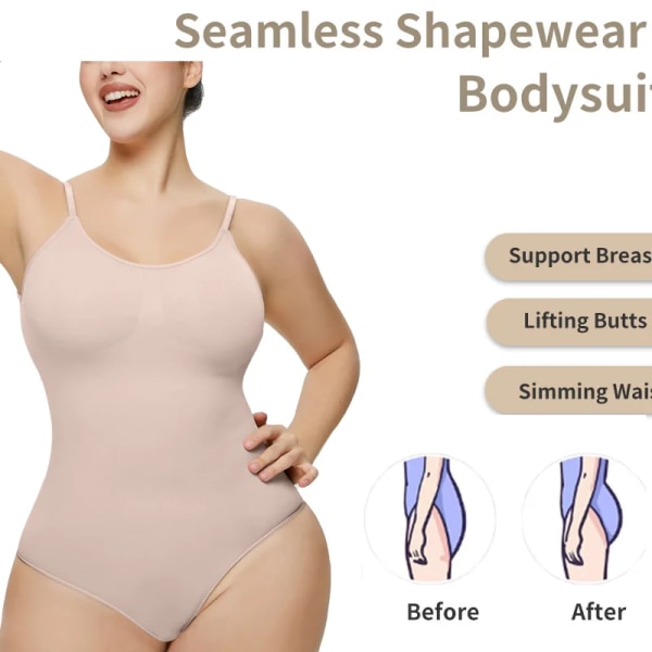 Kvinnor Screat Slimming Shaping Body String Thong Öppen gren Seamless Shapewear Magen Tightening Body Reductor Faja Full Body Shaper Black M