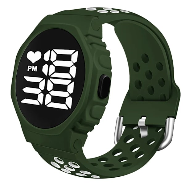 2022 Vattentäta klockor för män Utomhussport Ledad digital watch Mode Elektronisk watch för män Relogio Masculino Dark Green