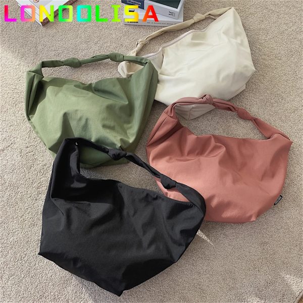 Nya Canvas Totes Väskor Dam Casual Vilda Dam Hobos Handväskor Stor kapacitet Shoulder Flickor Sac Enkel kvinnlig Messenger Bag Army Green