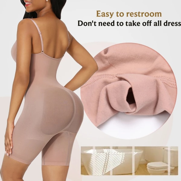 Sexig Body Slimming Slida Kvinna Platt Mage Ofodrad Cup Kontroll Underkläder För Klänning Shapewear För Kvinnor Dotey Popsy Khaki XL