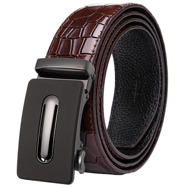 Hi-Tie Herr Designer Mode Rött Läderbälte Herr Guldspänne Lyxigt Coolt Läderbälte för jeans Röd krokodilrem DJ-2036-C 0030-DJ-C 110cm