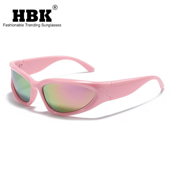 HBK Trend Steampunk Solglasögon Goggle Kvinnor Män Mode Solglasögon Punk Glasögon Kvinnlig Y2K Rosa Spegelglasögon Glasögon UV400 C7 Silver Mirror As Photos Showing