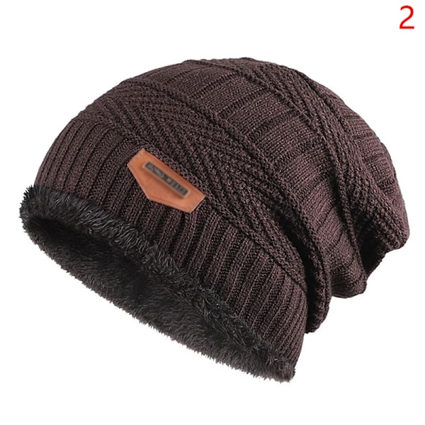Ny Stickad Fleece Halsduk Vinterhatt Mjuk Herr Och Dam Beanie Varm Hatt Tjockare Plus Sammet Lös Vinterhatt Med Halsduk CF2