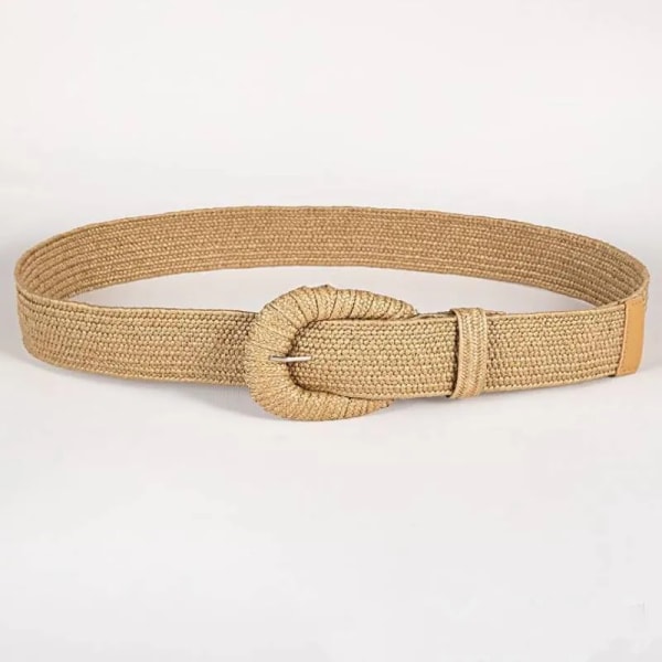 Dam elastisk bred stretchig midja Cinch-bälte midjeband för klänningar Tröja byxor och jacka Cai Hong-Blue 85cm to 105cm