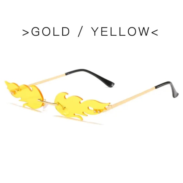 Summer Flame Solglasögon Kvinnor Rimless Wave Glasögon Löpsolglasögon Lyx Trendiga Solglasögon Skärmar Kvinna M