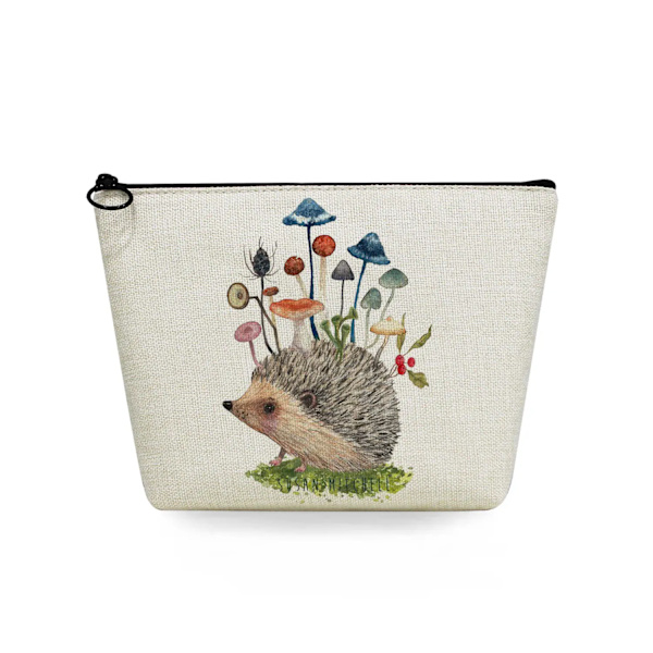 2022 tecknad igelkottsblomma printed kosmetisk väska för kvinnor Harajuku Casual Makeup-väskor Bärbar rese-toalettväska Case sn5697 Hedgehog Bag