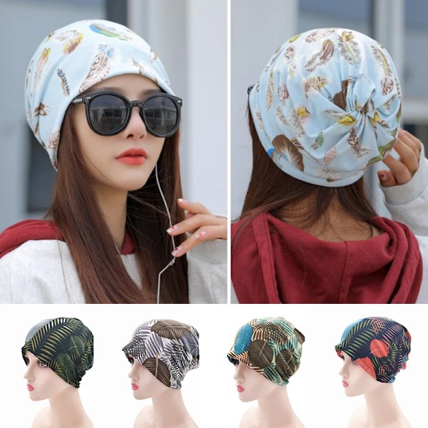 51 Stilar Dammössa Baggy Slouchy Beanie Hatt Vår Sommar Pile Pile Mössa Håravfall Huvudduk Tunn Andningsbar Pullover Mössa Type 5