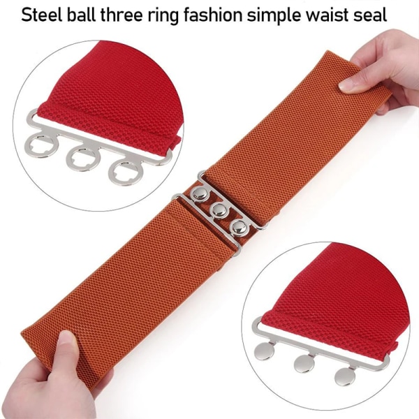 Kvinnor Ultra Super Bredt Bälte Metall Fjärilskedja Elastiskt Korsettbälte Mode Pu Läder Högmidja Bälte Kläder Accessoarer white style 2 elastic