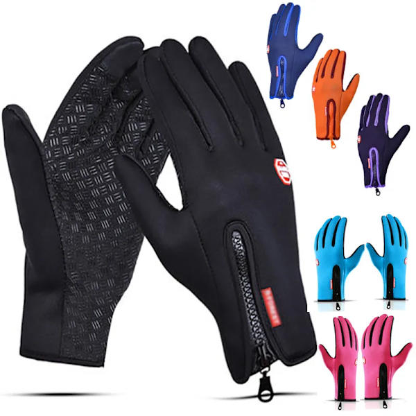 Vinterhandskar för män Varm pekskärm Sportfiske Stänksäker skidåkning Army Cykling Snowboard Halkskyddad dragkedja Damhandskar Half glove L