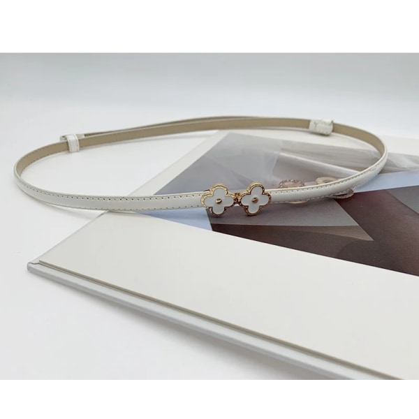 Bältesklänning Enkel mångsidigt mode för kvinnor Läderbälte Tunt Skinny Justerbar matt midjeband Bältkklänning Tillbehör Bright Skin White 96X1CM