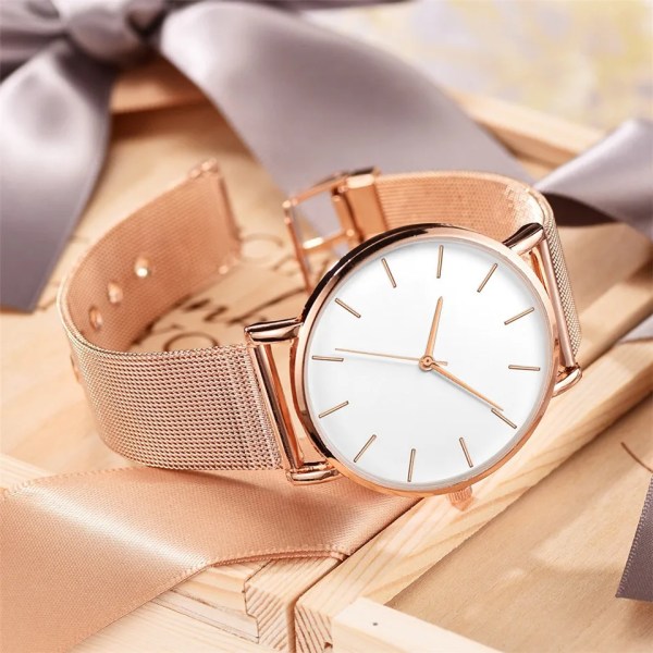 Watch Roséguld Watch 2020 mesh för kvinnor ultratunt moderelojes para mujer lyxarmbandsur reloj mujer G