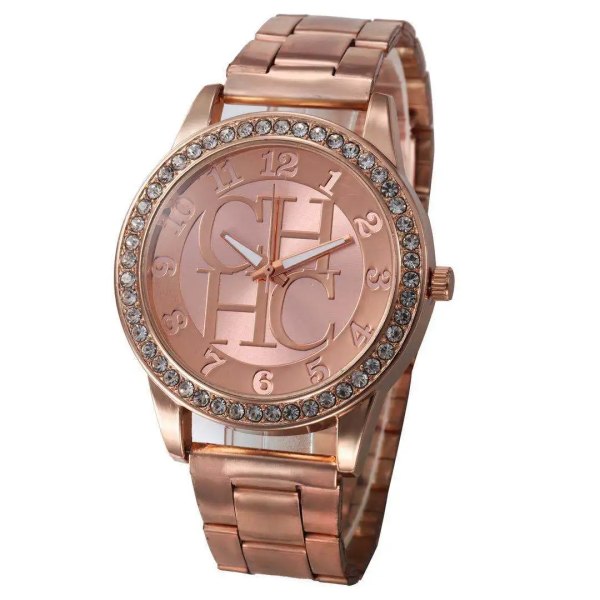 Mode Lyx TVK Märke Watch Guld Rostfritt stål Vattentät Diamond Digital Quartz Klockor För Kvinnor Montre Present Bronze