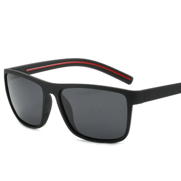 Klassiskt mode polariserade solglasögon Män Märke Designer Fyrkantiga glasögon Kvinnor Solglasögon Man Sport UV400 Gafas De Sol C8 Black