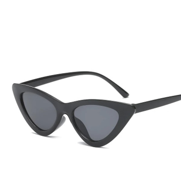 ZUEE Cat Eye Solglasögon Retro Mode Spegel Solglasögon Dam Plastbåge Klassiska solglasögon Dam UV400 oculos Black gray