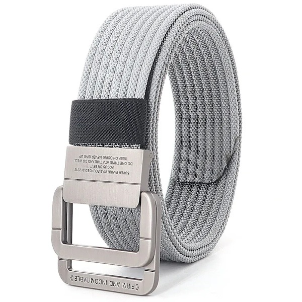 Snygga män Bälten Dubbla ringar Metall Skjutspänne Canvas Stickad Snabbtorkande Jeans Accessoarer Utomhus midjerem Unisex Cinto Color17 110cm