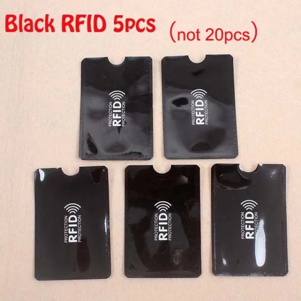 Nyaste Anti Rfid-korthållare NFC-blockerande läsare Lås ID Bankkortshållare Case Metall Case Aluminium 5pcs black rfid