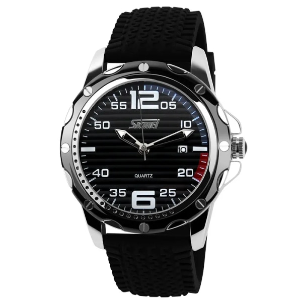 Kända märke SKMEI Sport Jelly Quartz Män Casual Watch Calendar Date Work For Luxury Brand Herr Klänning Armbandsur 30M Vattentät Black