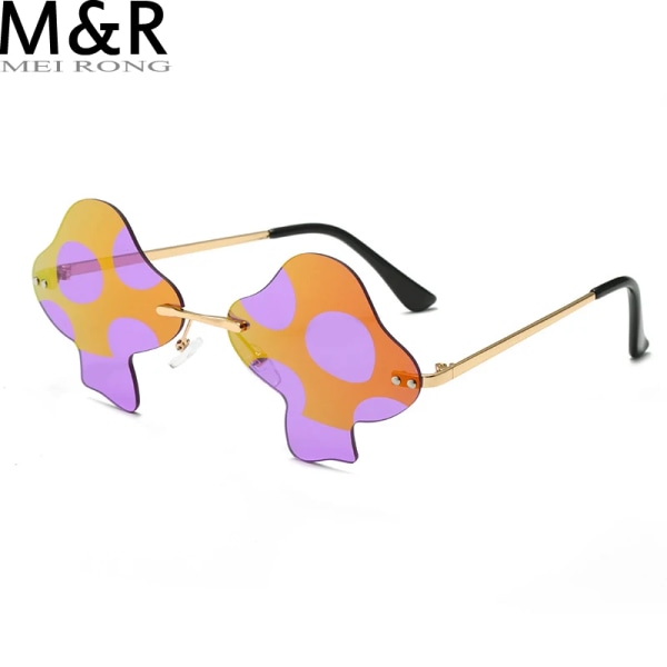 Senaste Svampsolglasögon Dam Super Maria Retro Steam Mushroom Bågglasögon Mode Bal Party Glasögon Oculos De Sol Type 9