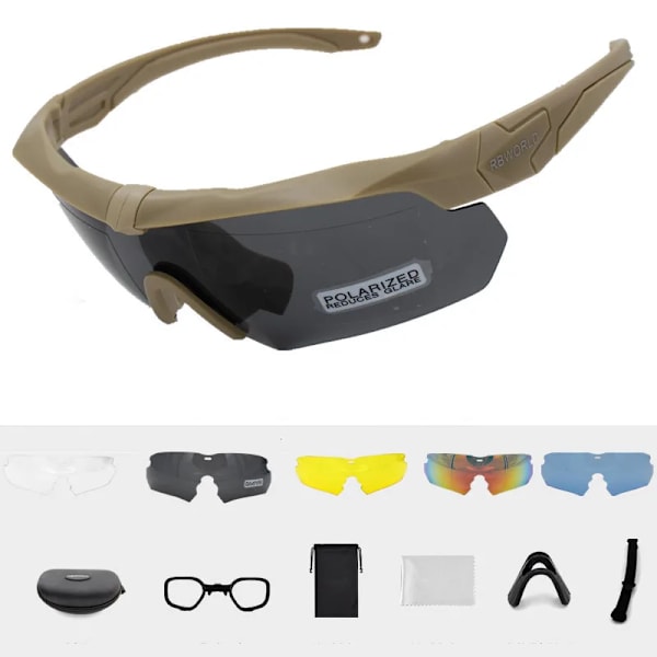 Tr90 Military Goggles 3 lins Solglasögon Skottsäkra Army taktiska Glasögon skytte Glasögon MTB Cykling 1 Polarized 4 PC(.292)