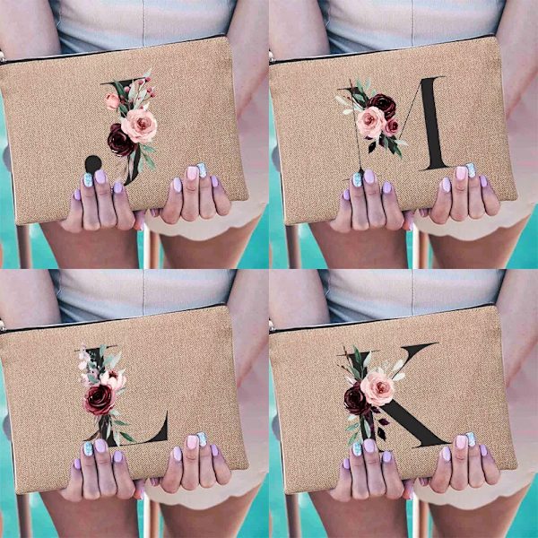 Sminkväska för kvinnor Mode Print Kosmetiska väskor Organizer Tvätta toalettartiklar Påse Dam Clutch Student Pennväska 4blackb C