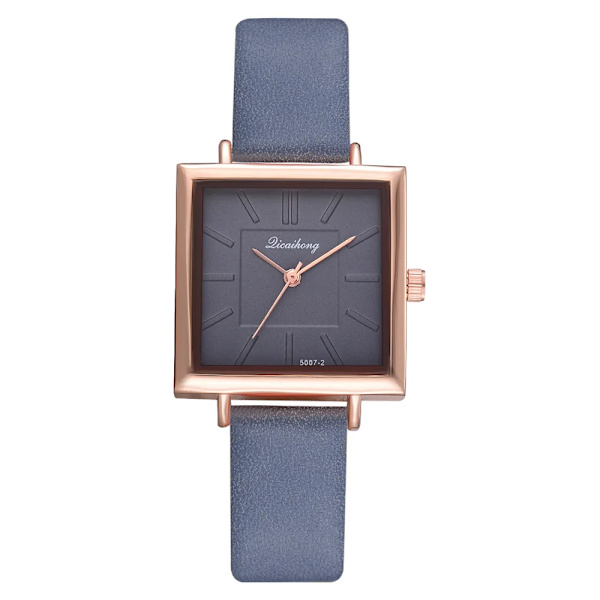 Damklockor Lyx Fyrkantig Urtavla Rose Gold Mode Enkla Klockor Spänne Klänning Armbandsur Causal Damklocka reloj mujer blue