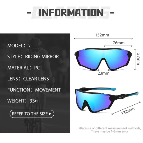 VAGHOZZ Ny design stil Cykelglasögon Utomhussolglasögon Män Kvinnor Sportglasögon UV400 MTB Cykel Cykel Photochromic Goggles D10