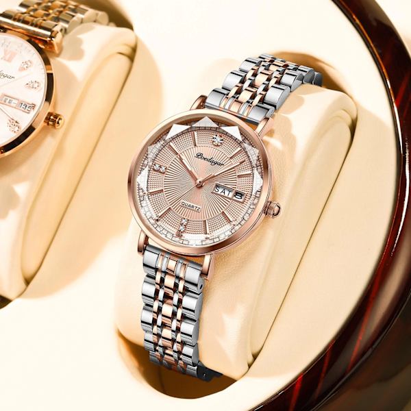 POEDAGAR Watch Rose Gold Mode Quartz Klockor Toppmärke Lyx Damarmbandsur Vattentät Date Week Flickvänpresent Red S