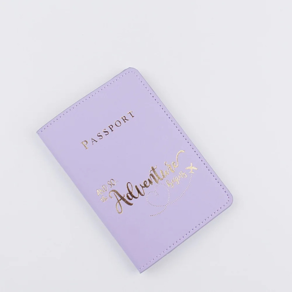 Cover i PU-läder Mode 2022 Case för kvinnor för män Resedokument case B Purple