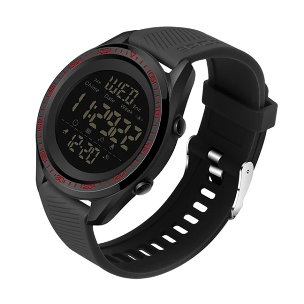 SANDA Sportklockor för män 50M Vattentät Dual Time Countdown Armbandsur Digital Watch Herr Stegräknarklocka Relogio Masculino Black Red