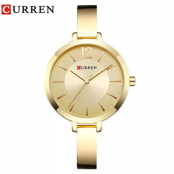 CURREN Mode Guld Damklockor Rostfritt stål Ultratunn watch Kvinna Romantisk klocka Damklockor Montre Femme rose coffee