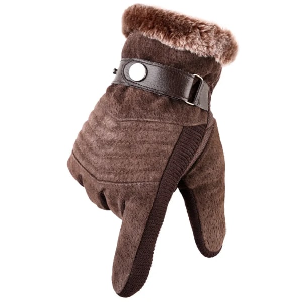 Kalltåliga unisex vattentäta vinterhandskar Cykling Motorcykel Varma handskar Pekskärm Kallt väder Vindtät Anti-halk utomhus Brown Style E