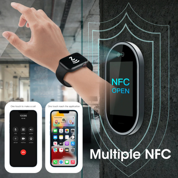 Smart Watch Series 8 W58 W59 W38 W28 Pro Smartwatch Dam Herr NFC Vattentät BT Call Heartrate Monitor IWO För Apple Android Blue W59