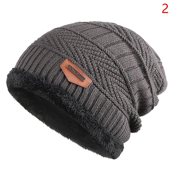 Ny Stickad Fleece Halsduk Vinterhatt Mjuk Herr Och Dam Beanie Varm Hatt Tjockare Plus Sammet Lös Vinterhatt Med Halsduk GR2
