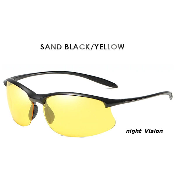 2022 Top Ultralight TR90 Polarized Solglasögon Anti-UV Driving Herr Solglasögon Man Militära Solglasögon Glasögon Glasögon Gafas De Sol Black-yellow Original