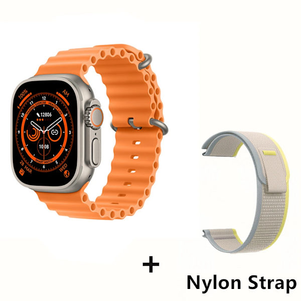 Smart Watch Ultra Series 8 NFC 49mm Smartwatch Herr Dam Bluetooth Call Vattentät Trådlös laddning HD-skärm för Apple GoldHY-YellowYJ