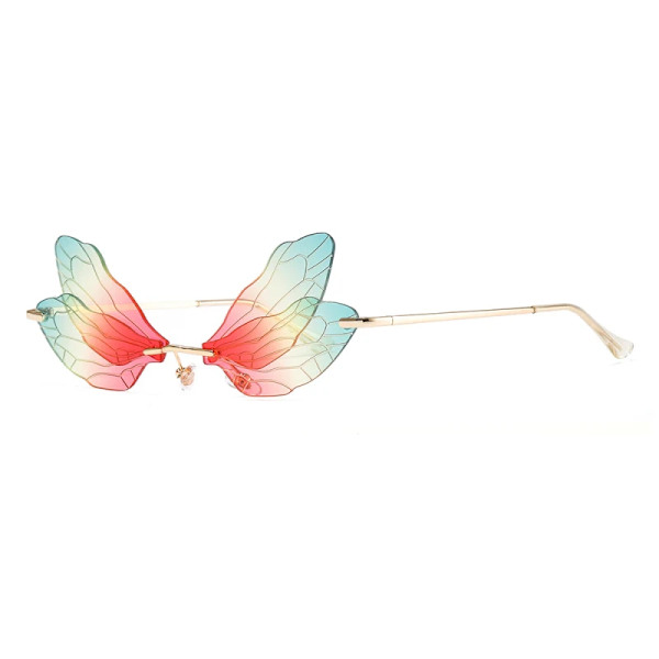 Butterfly Solglasögon Rimless Dragonfly Wing Solglasögon Dam Vintage Clear Ocean Lens Glasögon Män Rosa Solglasögon Solglasögon UV400 07 sunglasses