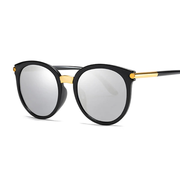 Vintage Round Cat Eye Solglasögon Kvinna Modedesign Solglasögon Kvinna Retro Färgglad Circle Cateye Glasögon Oculos De Sol BlackGray other