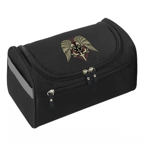 2022 MakeUp Wash Pouch Dam Resetoalettväska Hook Up Kosmetikväskor Män Dragkedja Handväska Case Skull Print Organizer 6Skull013