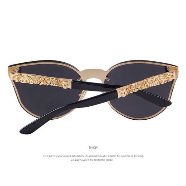 MERRYS Mode Dam Gothic Glasögon Skalle Ram Metall Tempel Oculos de sol UV400 C03 Blue