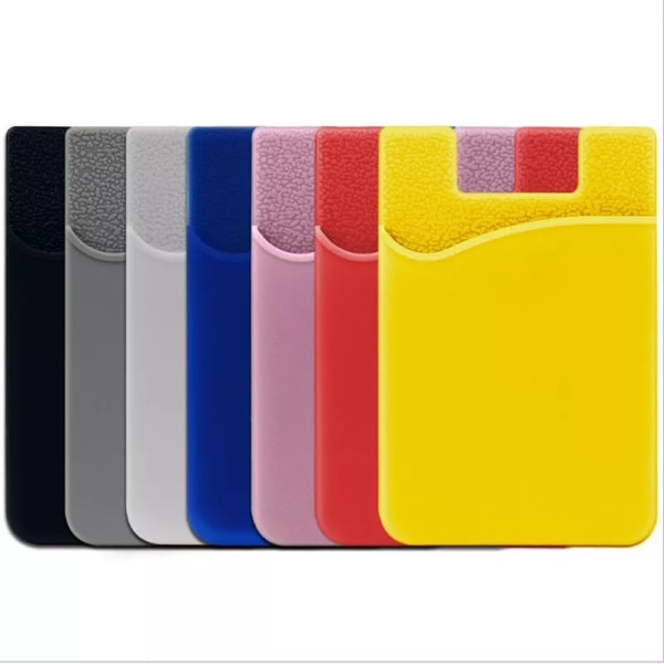 1 st dubbelficka Elastisk Stretch Silikon Mobiltelefon ID Kreditkortshållare Klistermärke Universal case Korthållare Yellow
