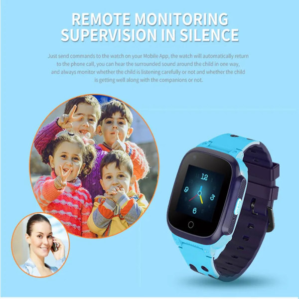 Barn Smart Watch 2/4G Sim-kort LBS Tracker SOS Kamera Barn Mobiltelefon Röstchatt Math Game Ficklampa Barn Smart Watch Sim No SIM card