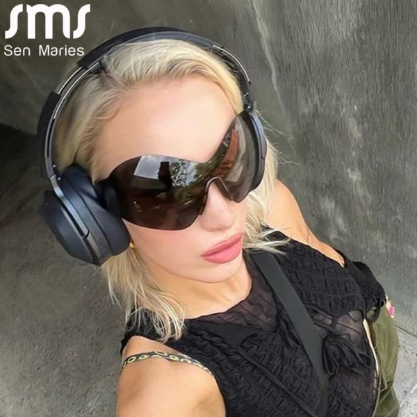 Nya Steampunk överdimensionerade solglasögon för kvinnor Trender Punk Y2k solglasögon Goggle Herr 2000-talets märkesdesigner Eyewear De Sol Oculos Style B4 As Shown