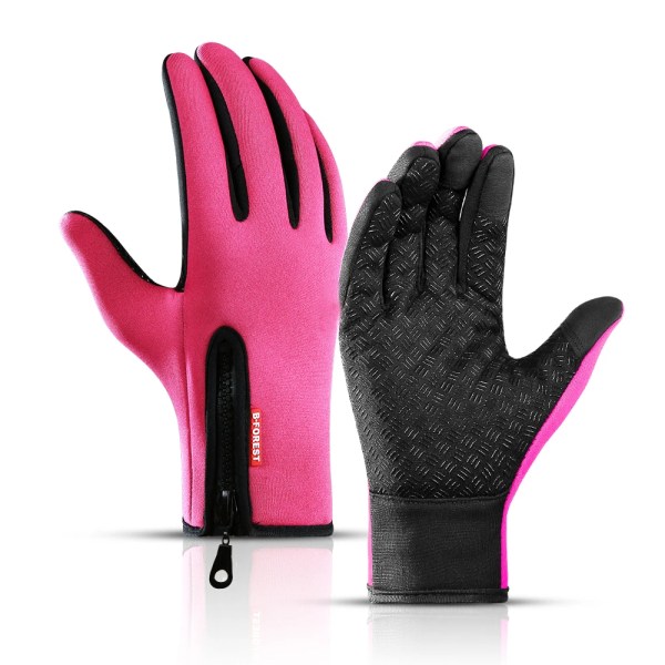 A0001 Unisex Touchscreen Vinter Thermal Varma Helfingerhandskar För Cykling Cykel Cykel Skidor Utomhus Camping Vandring Motorcykel Hot Pink XL