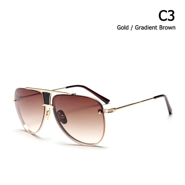 JackJad Fashion 20th Anniversary Edition DECADE TWO Solglasögon Mayweather Style Brand Design Aviation Solglasögon Oculos De Sol C3 Gradient Brown