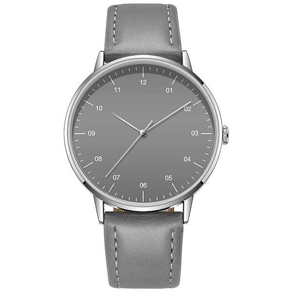 Ingen logotyp Business Watch Japan Movement PU-läderrem Tunn ram Enkel design minimalism Dark Grey
