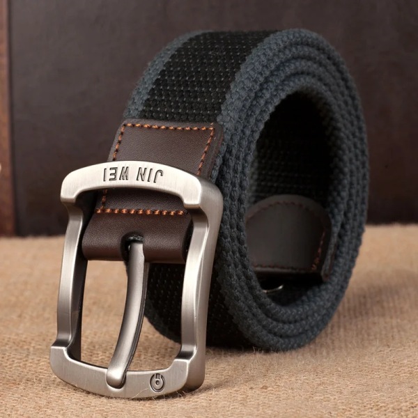 Herrspänne canvas bälte polyester flätat utomhus fritidsbyxor bälte 110-140 i längd 3,8 cm i bredd PWD001 Neutral (black) 120cm