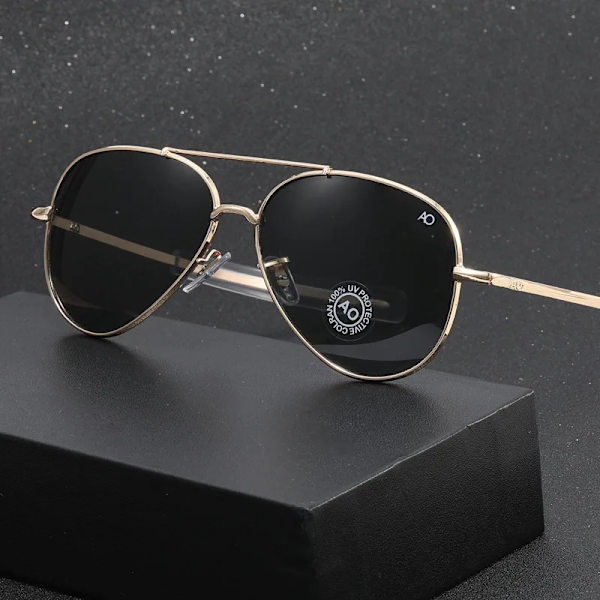 Aviation ovala Solglasögon Herr kvinnor 2022 märke American Army Military Optical AO körglasögon polit Double Bridge Oculos d sliver-gray