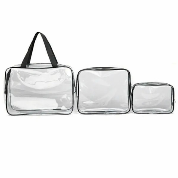 Klar Transparent plast PVC Resesmink Kosmetisk Toalett Blixtlåsväska Mode Vattentät Organizer Väska 1 St A 18cm 4cm 14cm