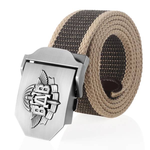 SupSindy män Canvasbälte 3D ryska luftburna trupper VDV metallspänne jeansbälten för män Army Military Taktisk Bälten Man Strap Green beige side 110cm