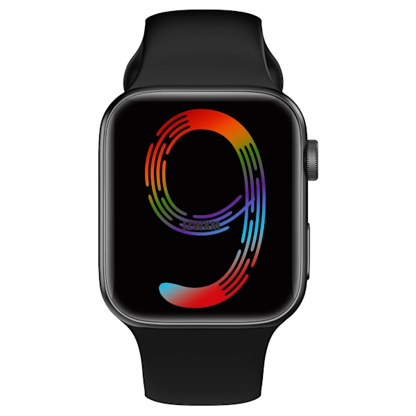 IWO Series 9 Smart Watch I9 Pro Max Trådlös laddning Bluetooth -samtal Sport Sömnpuls Män Kvinna Smartwatch För Apple-telefon Black With Original Box